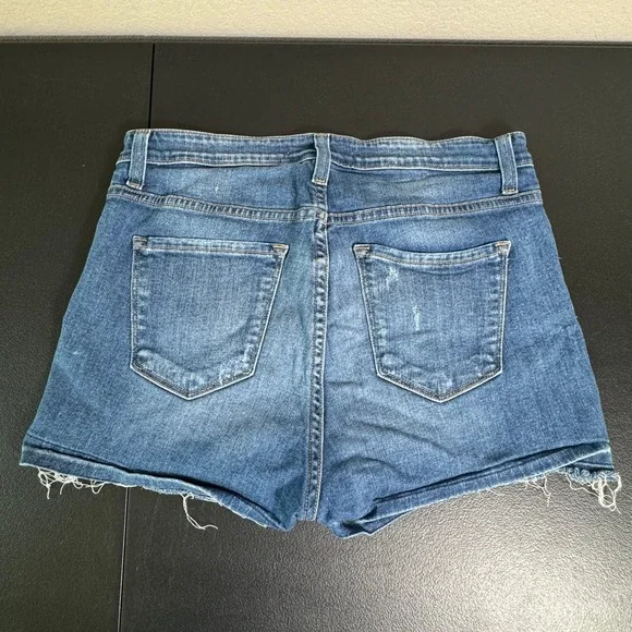 Flying Monkey Platinum Distressed Denim Shorts Medium Wash Raw Hem Y2230 Size 29 - Picture 2 of 6